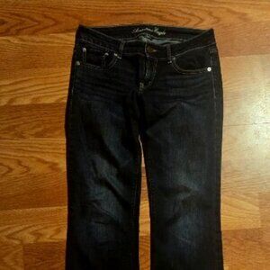 American Eagle Jeans Womens Size 6 Long Favorite Boyfriend Dark Wash Stretch 18.